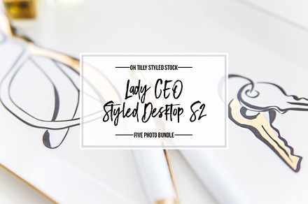 Fancy office flatlays & styled desk stock photo containing layered psd and psd