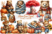 Cute Bear Character in Autumn Season, an Illustration by DreamArtGraphic (Thumbnail 1 of 4)