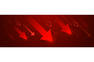 Red neon arrows moving down, a Finance Illustration by art PVP - market