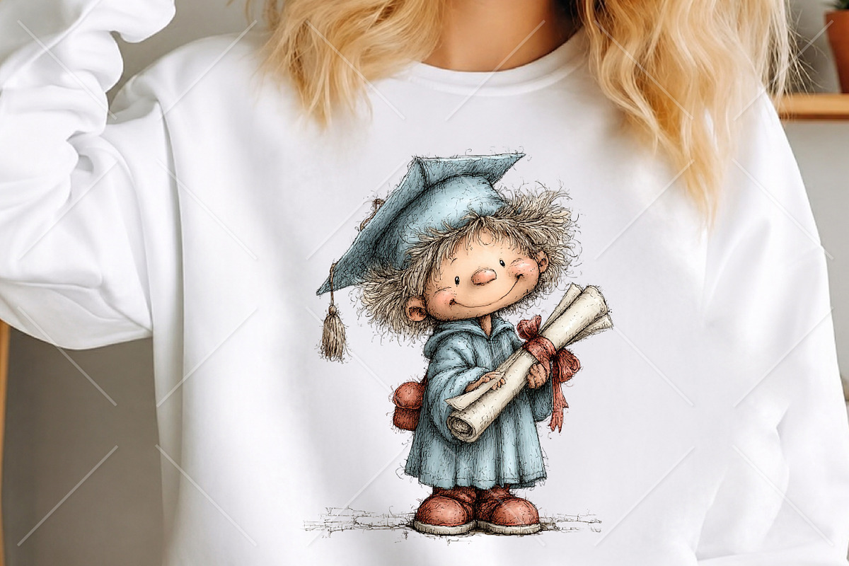 Whimsical Graduation Kids Clipart, a Seasonal Illustration by Canvas Craft (Photo 5 of 10)