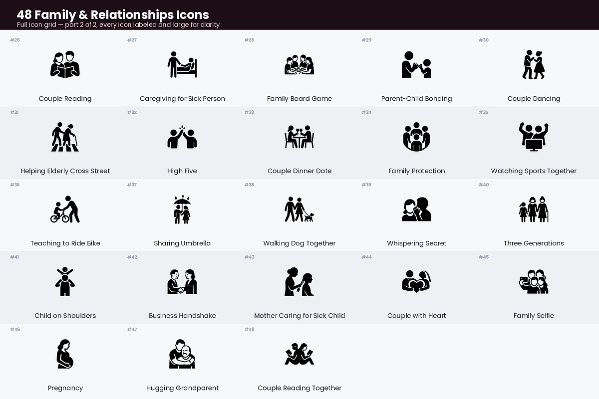 Family & Relationships Icons, a Solid Icon by Symbolic Language (Photo 3 of 4)