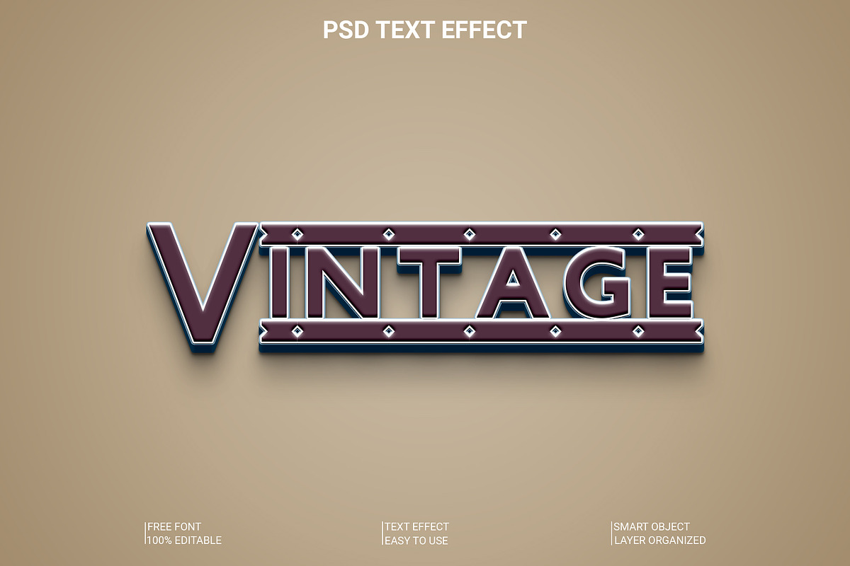 Vintage 3D Text Effect PSD, a Layer Style Add-On by Imamul001