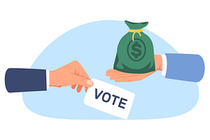 Buying votes. Bribery and corruption, a Finance Illustration by Vectorbuum