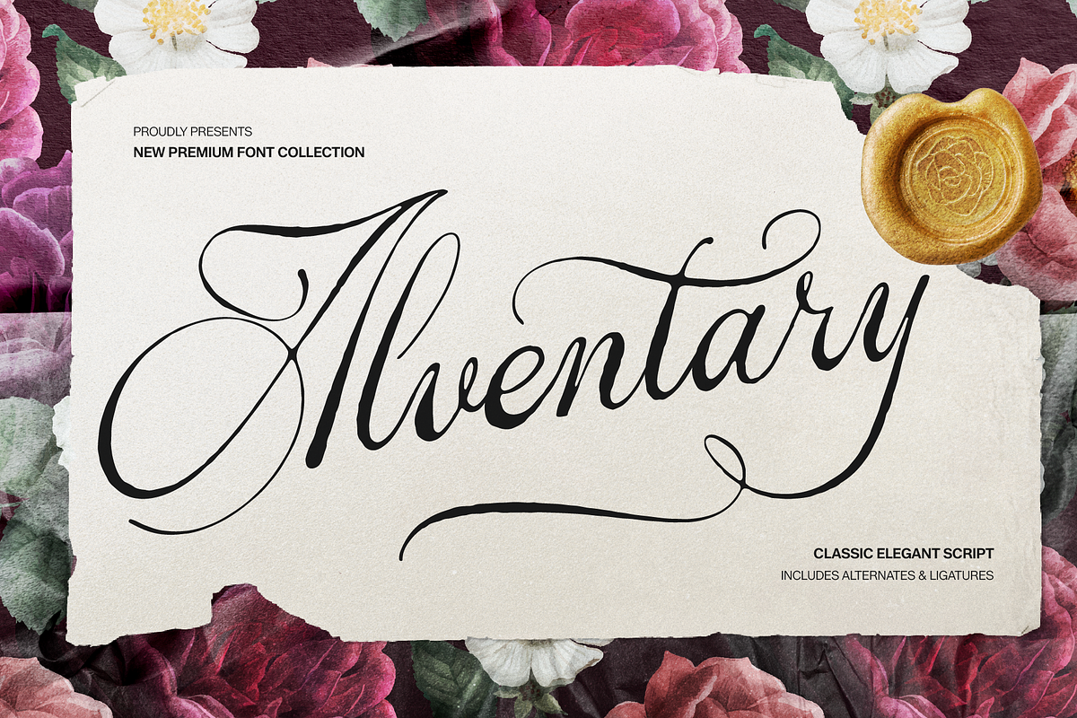 Alventary | Classic Elegant Script, a Script Font by gracetype_studio (Photo 1 of 12)