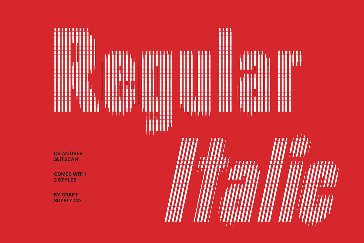 CS Antibes Slitscan, a Sans Serif Font by Craft Supply Co. (Photo 3 of 8)