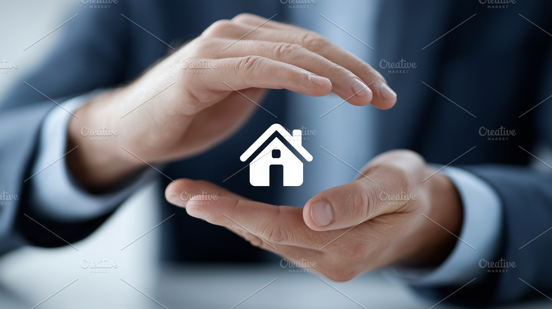 Businessman’s hands gently encircle, a Business Photo by MistyDay