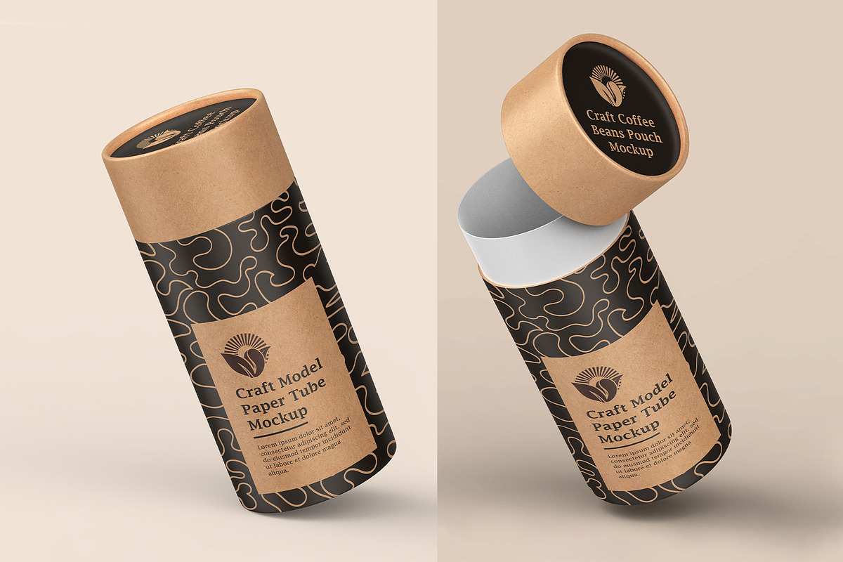 Craft Paper Tube Mockup PSD, a Cups & Container Mockup by Ram Studio LLC (Photo 13 of 19)