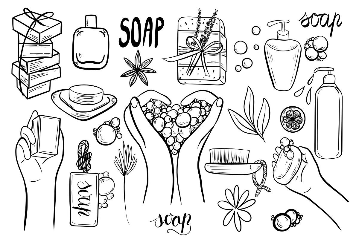 Illustration hygiene soap collection, a Healthcare Illustration by Anada Arty