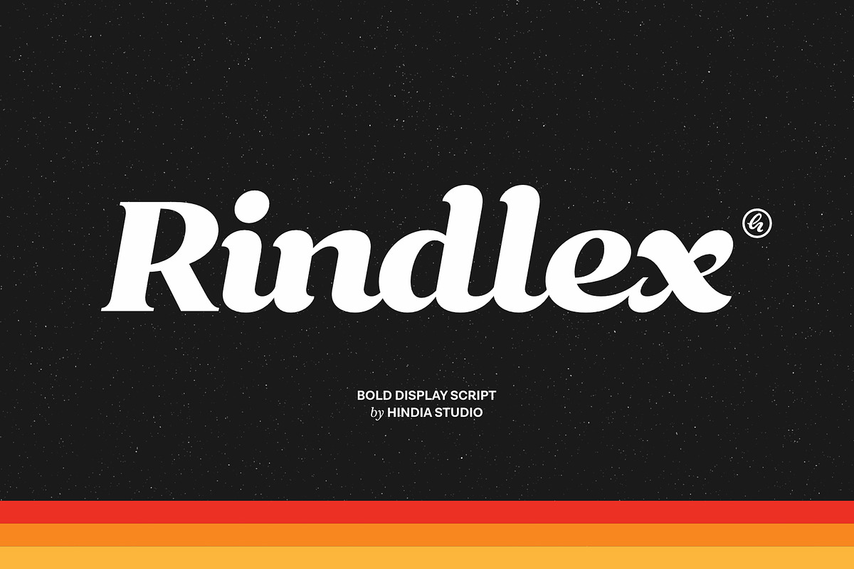 Rindlex - Retro Bold Display Script, a Script Font by Hindia Studio (Photo 1 of 10)