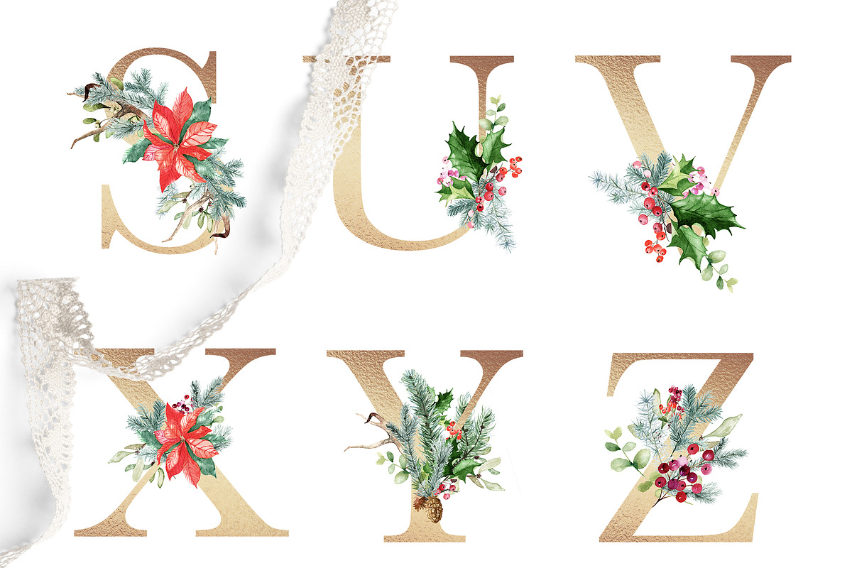 Winter Greenery Watercolor Graphics, an Illustration by studioequinox (Photo 4 of 20)