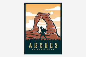 arches national park poster in usa, a Poster Template by Pyruos ID