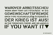 Warover a worn stencil typeface, a Sans Serif Font by deFharo (Thumbnail 3 of 7)