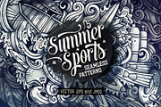 Summer Sport Graphics Patterns, a Pattern Graphic by BALABOLKA (Thumbnail 1 of 7)