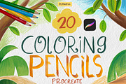 Coloring Pencil Procreate Brushes, a Brush Add-On by badrusblue (Thumbnail 1 of 6)