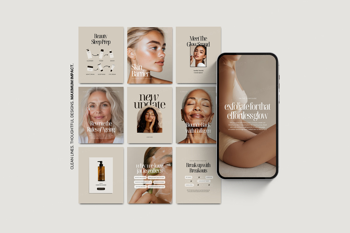 300 Skincare Instagram Templates, a Social Media Template by COCO Designs (Photo 11 of 19)