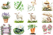Spring Showers Watercolor Clipart, an Illustration by DreamCafeArt (Thumbnail 4 of 8)