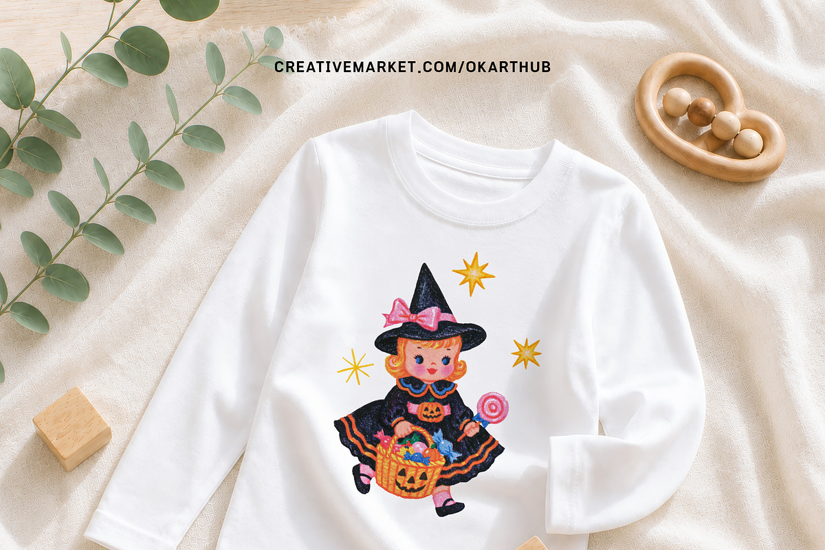 Retro Halloween Clipart Bundle, a Decorative Illustration by OKArtHub (Photo 7 of 7)