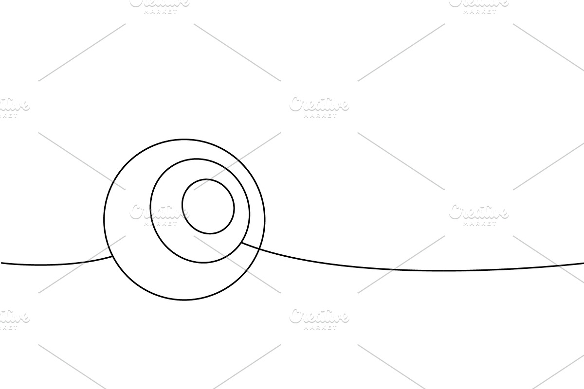 Eye one line continuous drawing, an Object Illustration by GraphiShop