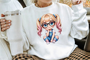 Quirky Cute Little Girl Clipart, an Illustration by Sublimation Artist (Thumbnail 3 of 9)