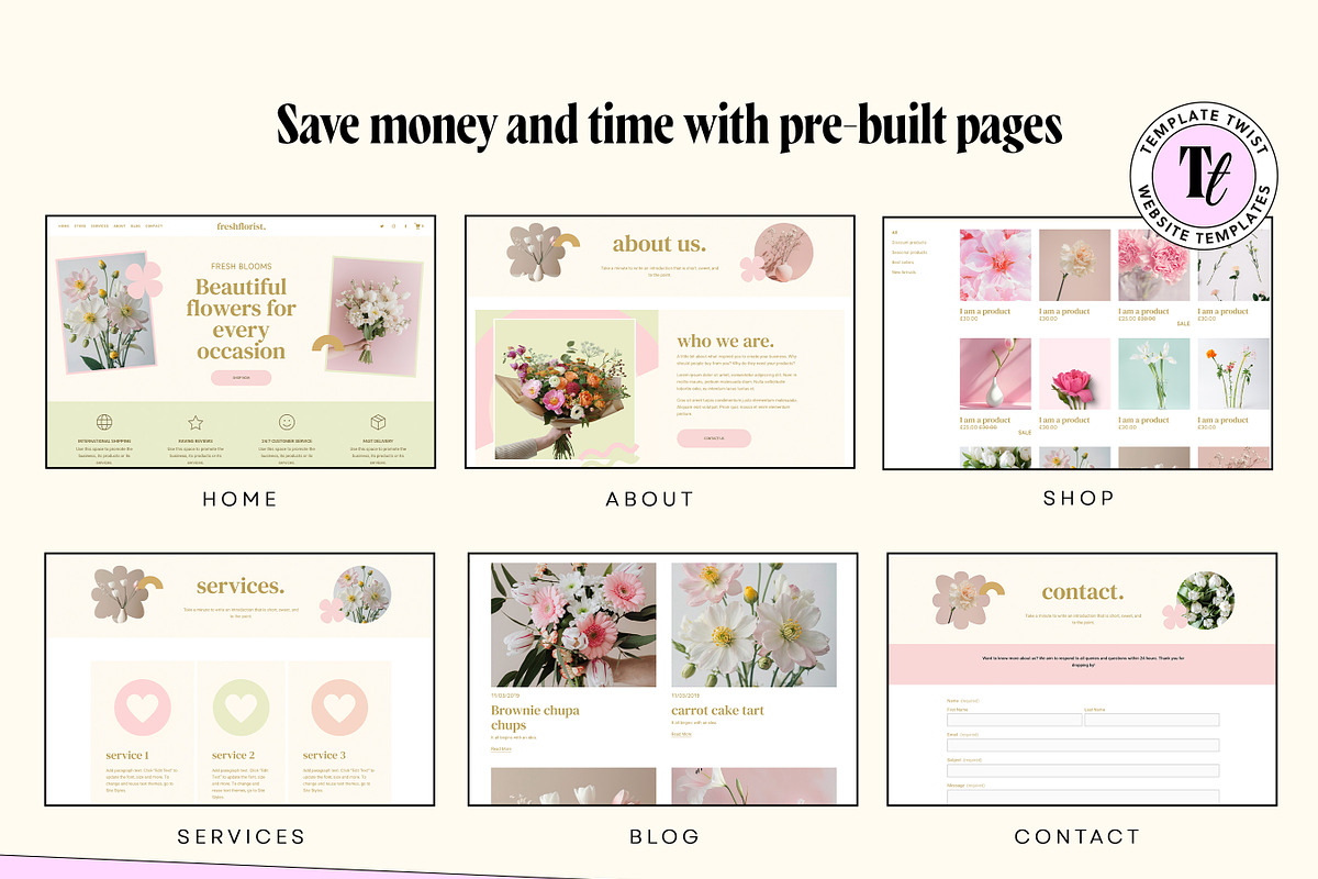 Florist Flower Squarespace Website, a Squarespace Template by Template Twist Shop (Photo 7 of 10)