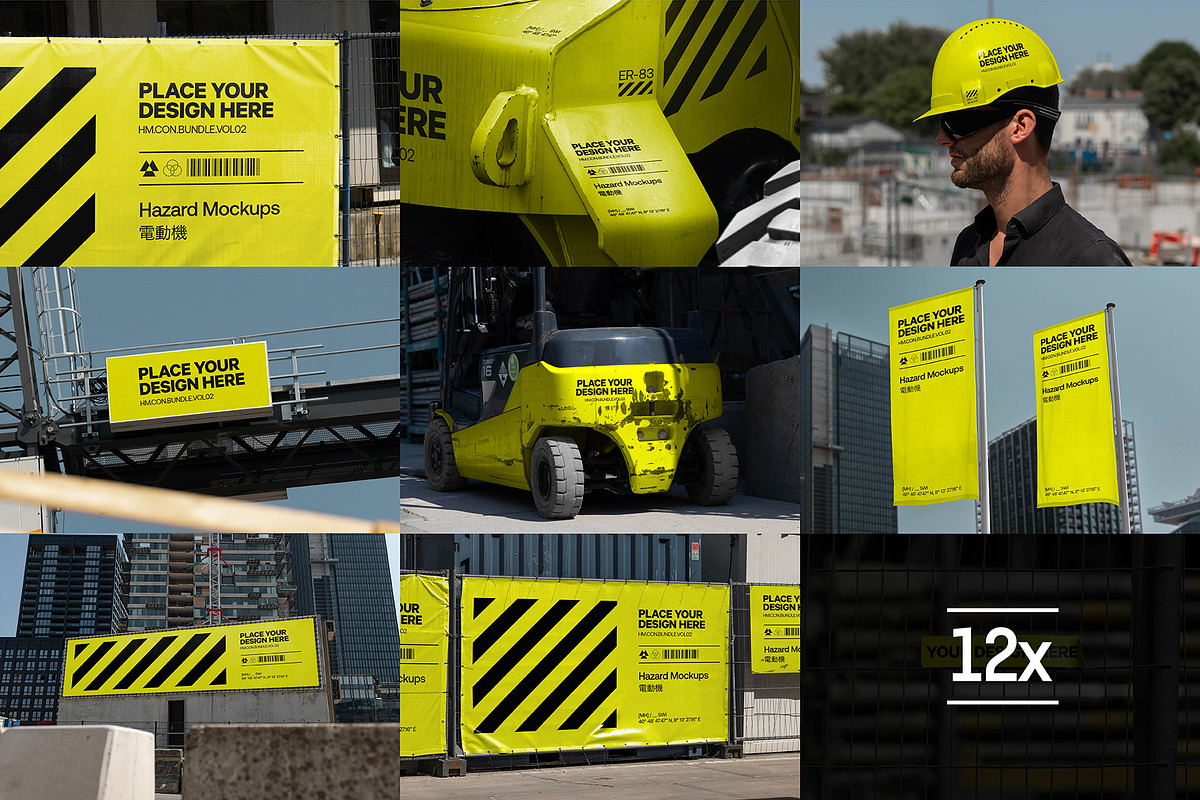 12x Mockup Construction Bundle, an Advertising Mockup by HAZARD MOCKUPS (Photo 1 of 17)