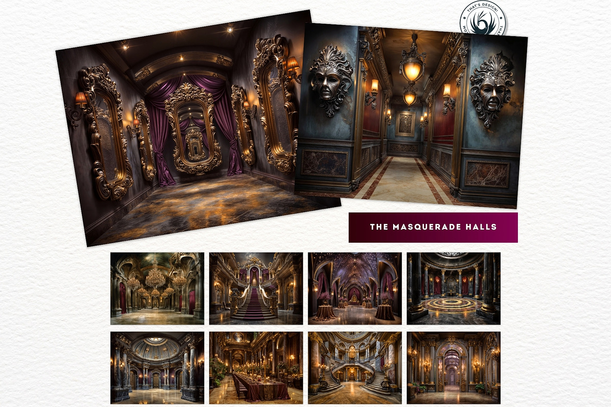 Obsidian Opera Theater Digital Paper, a Decorative Illustration by ThatsDesignArt (Photo 8 of 16)