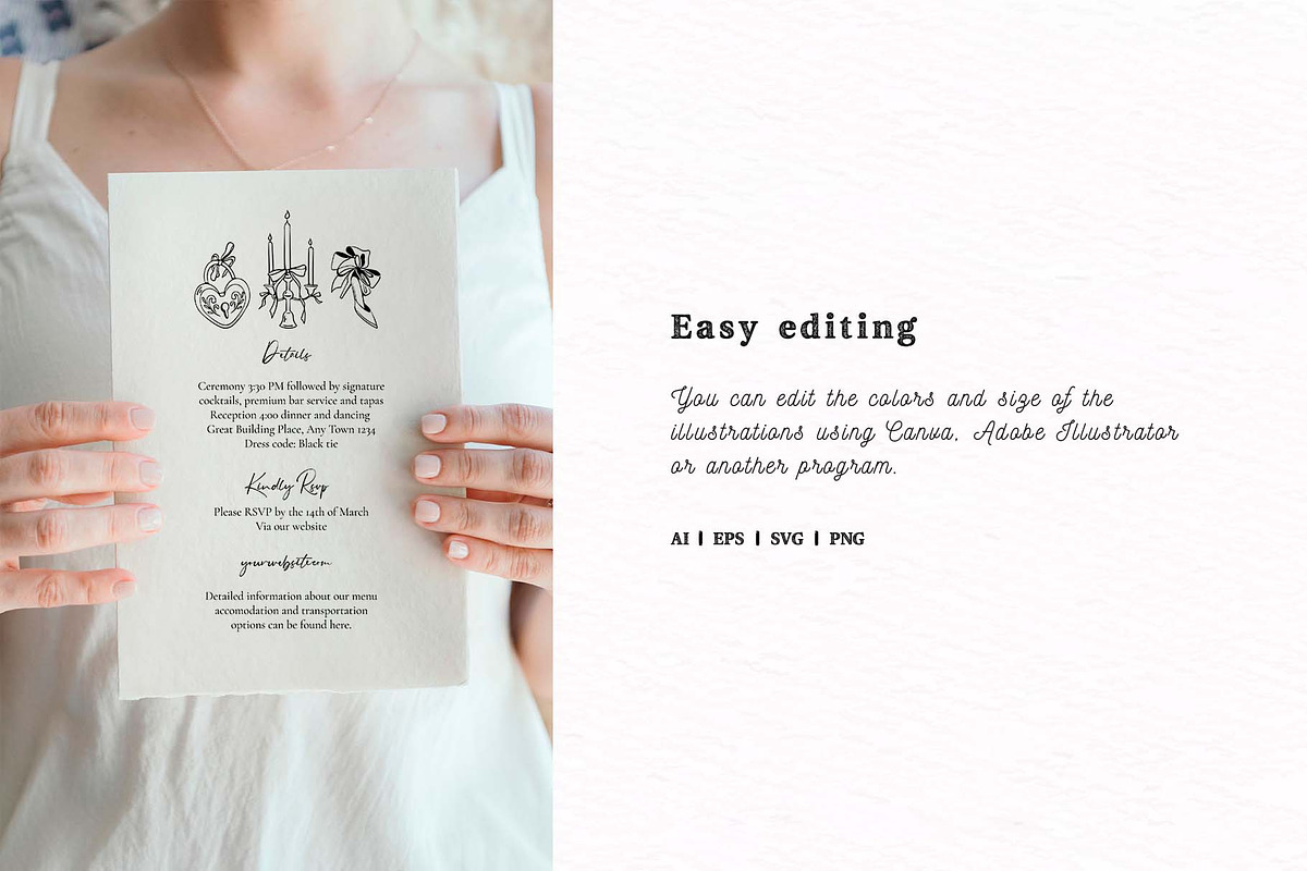 Wedding Line Art Vector Set, an Object Illustration by VerAna (Photo 14 of 18)