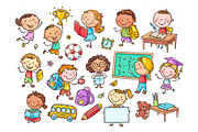 School Kids Clipart Set, an Education Illustration by Bubert Art (Thumbnail 1 of 9)