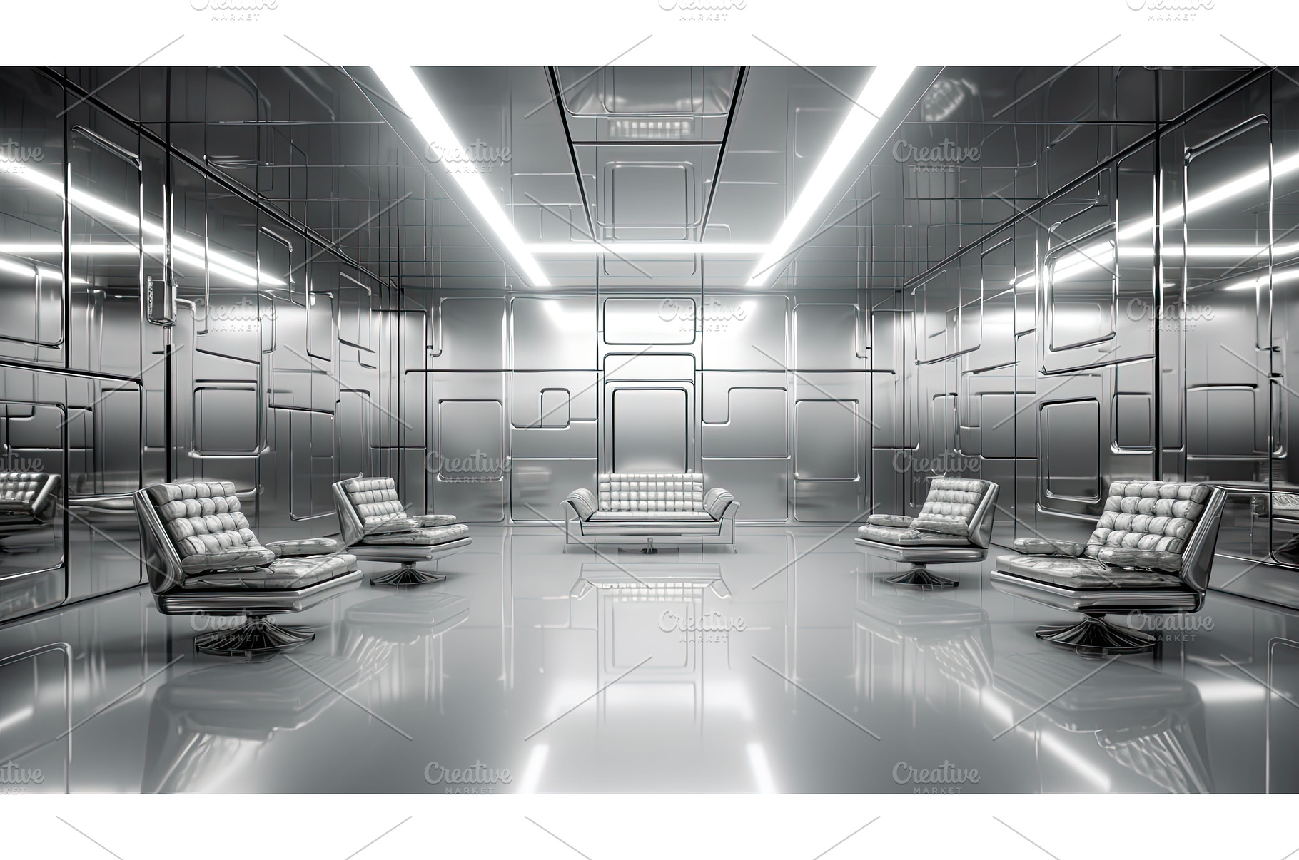 design silver room ai generated, an Abstract Photo by pikepicture