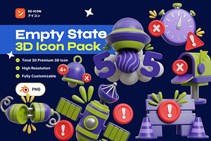 Empty State 3D Icon Pack, an Environmental 3D Model by orenjidesign
