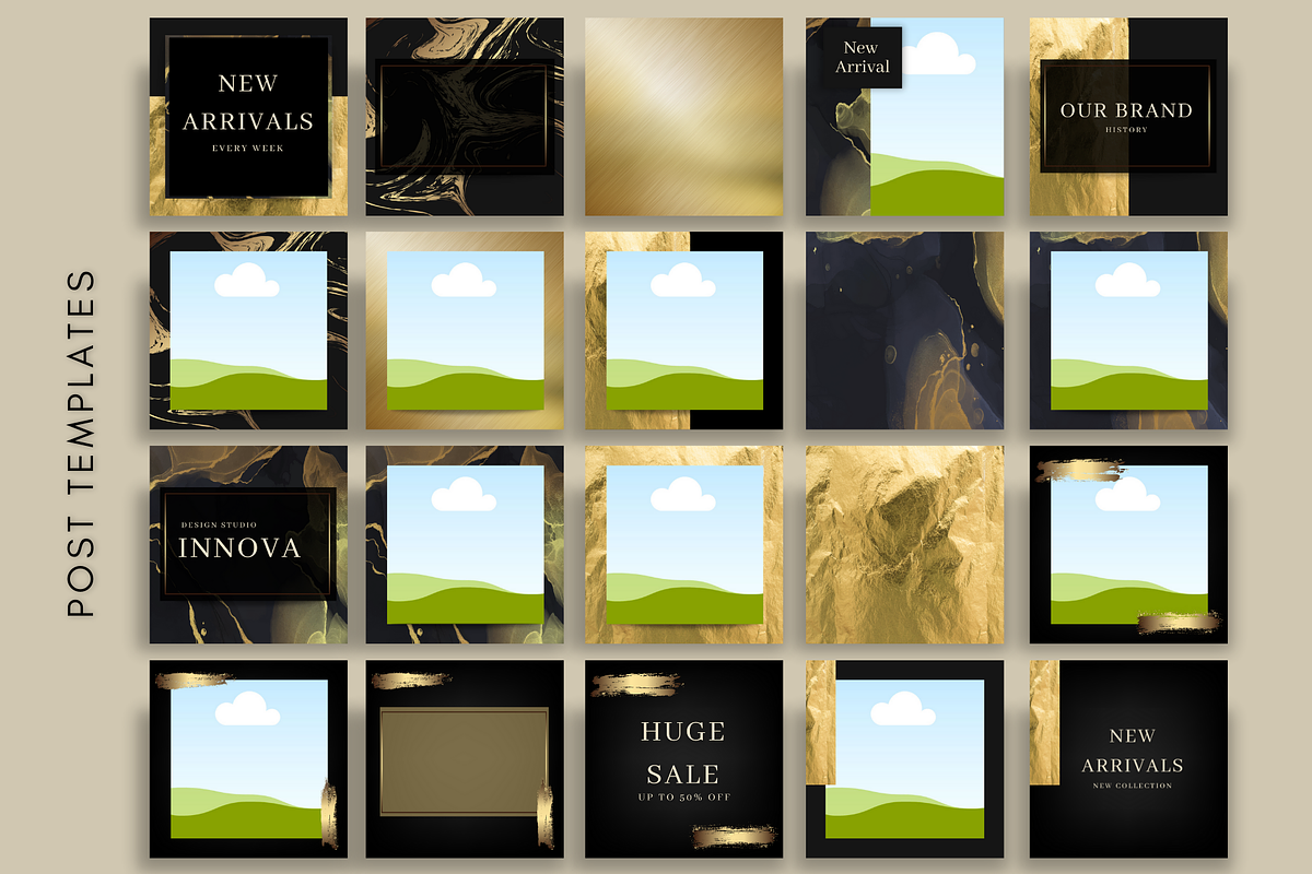 Black and Gold Instagram Template, a Social Media Template by Innova Studio