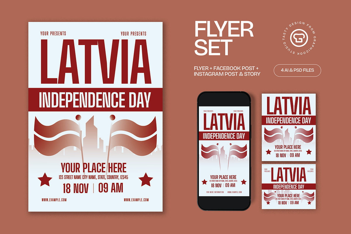 Latvia Independence Day Flyer