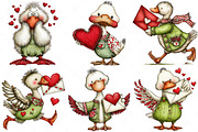 Funny Panic Goose Valentine Clipart, an Illustration by Craft Nest (Thumbnail 6 of 10)