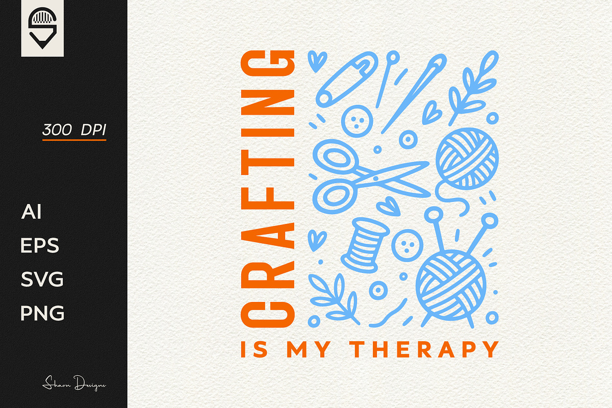 Crafting is my therapy, DIY lovers, a Graphic by shaondesigns (Photo 1 of 4)