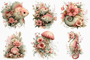 Whimsical Floral Undersea Clipart, a Seasonal Illustration by Craft Nest (Thumbnail 4 of 10)