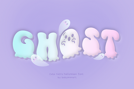 Ghost Creepy Cute Halloween Font, a Handwritten Font by Babymimiart