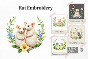 Rat Embroidery Clipart, a Graphic by Artnoy (Thumbnail 1 of 5)