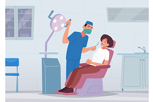 Dentist working. medical special, a Healthcare Illustration by Onyx