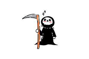 Cute Grim Reaper Character Set