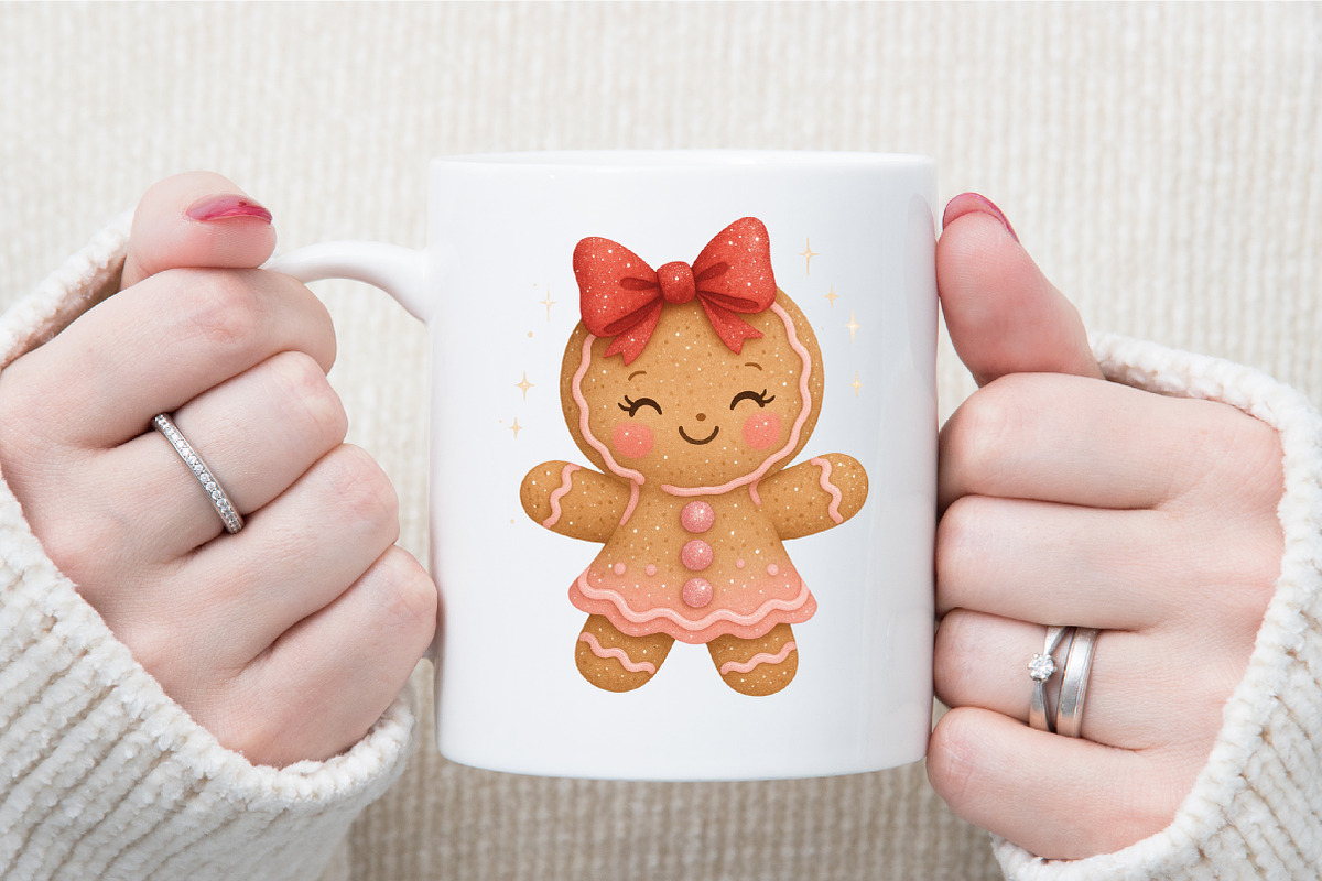 Cute Christmas Png Girly Gingerbread, an Illustration by Sublimation Artist (Photo 8 of 9)