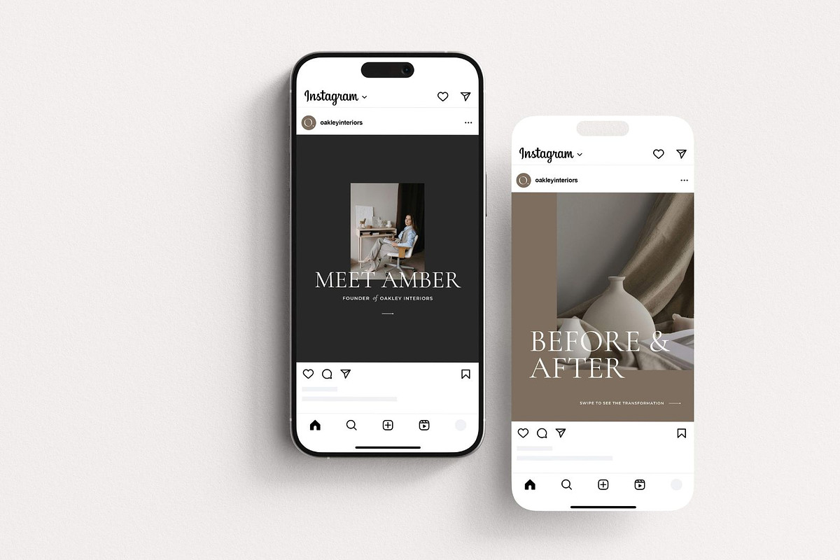 Interior Design Social Templates, a Social Media Template by Rewild Brand Studio