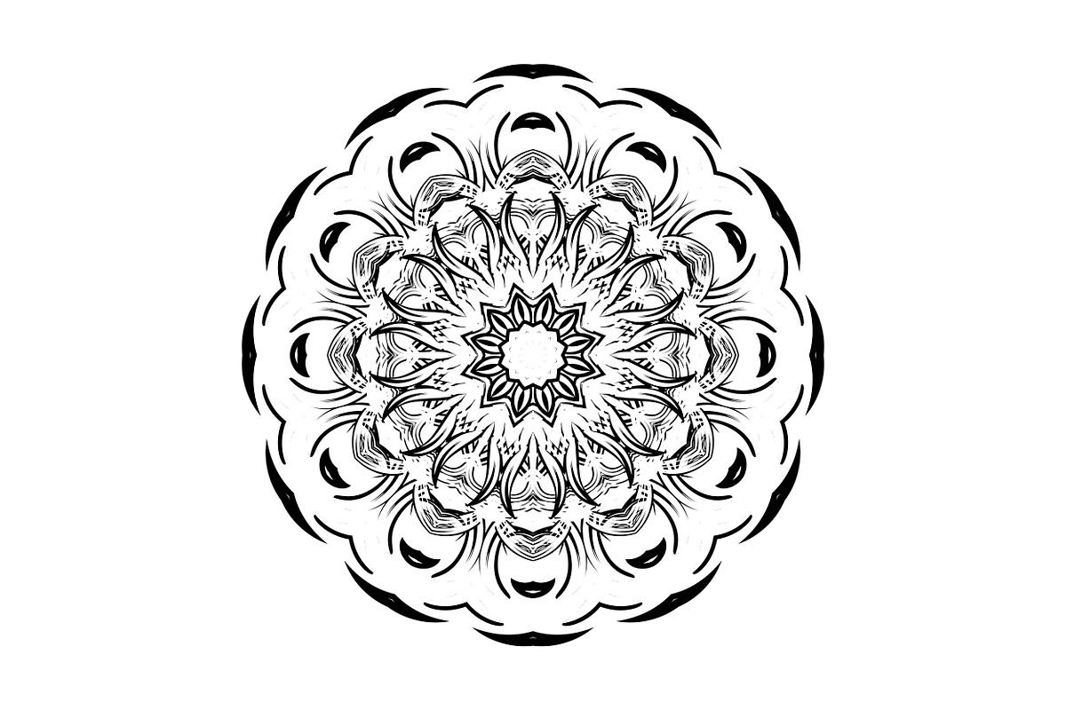Ornamental Black White Mandala Pack, a Decorative Illustration by NJ Himel (Photo 17 of 103)