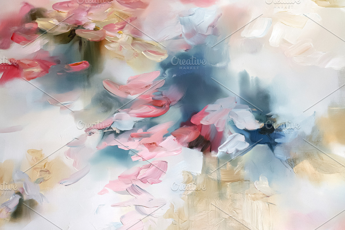 Abstract painting creating a soft texture with pastel oil colors, a Decorative Illustration by Studio ANNA