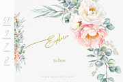 Peonies and Eucalyptus collection, a Decorative Illustration by ReachDreams (Thumbnail 1 of 10)