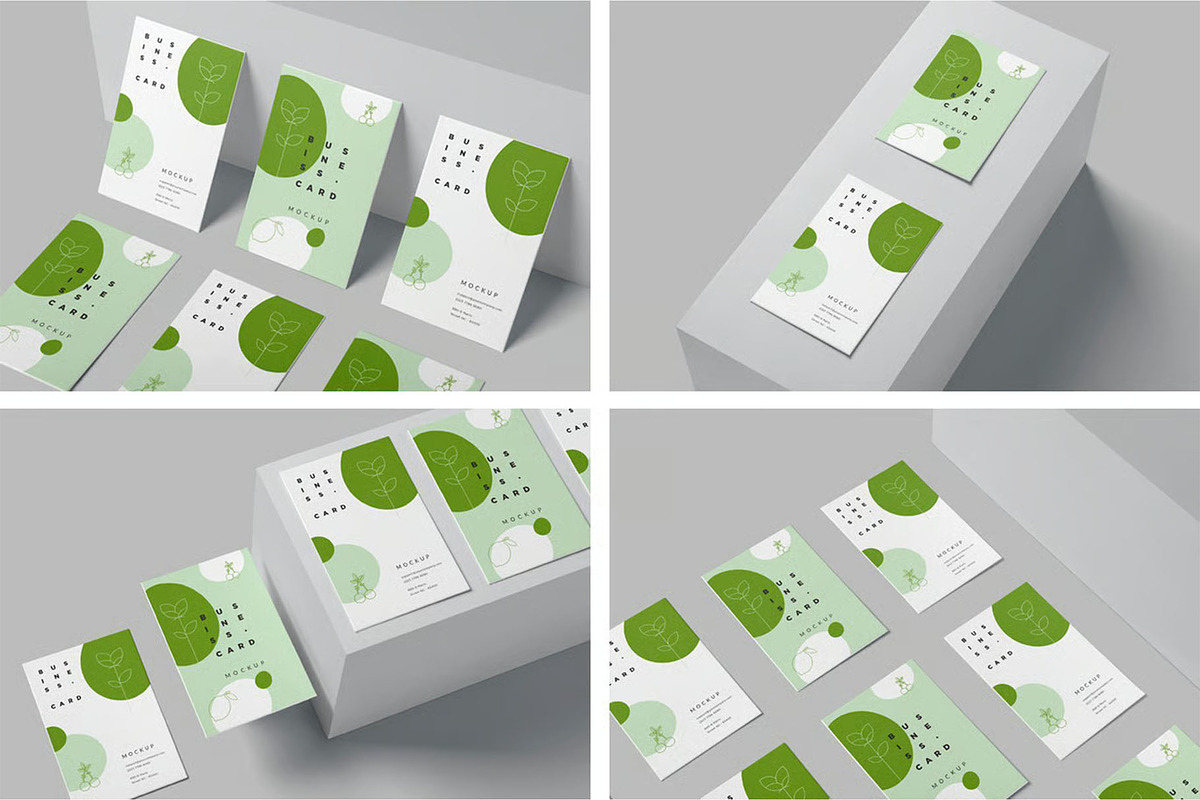 EU Vertical Business Card Mockups, an Advertising Mockup by megostudi0 (Photo 1 of 6)