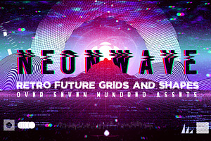 NeonWave Retro Future Grids & Shapes