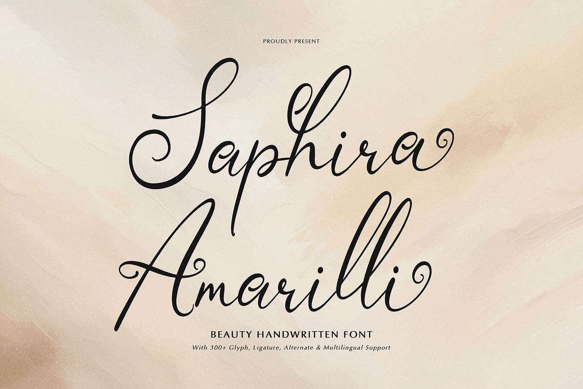 Saphira Amarilli Beauty Handwritten, a Script Font by gracetype_studio (Photo 1 of 12)