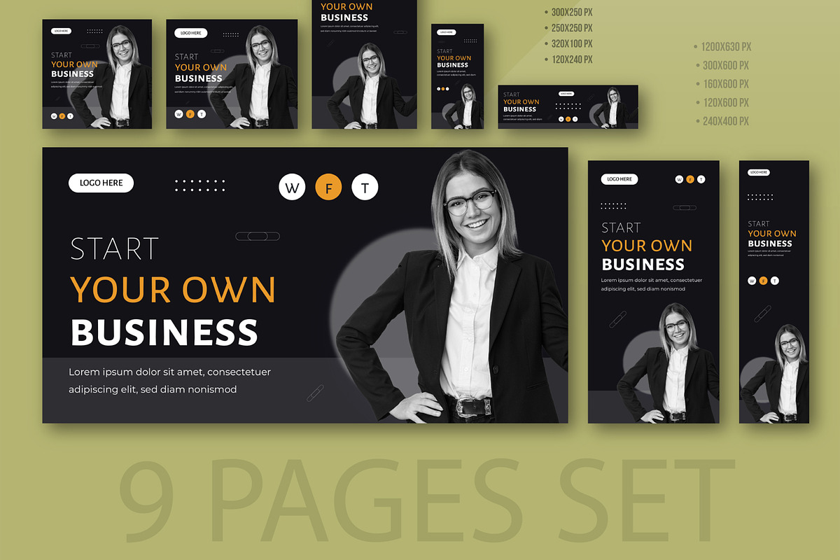Business Startup Banner Set Template, a Social Media Template by MightyDesign (Photo 3 of 6)