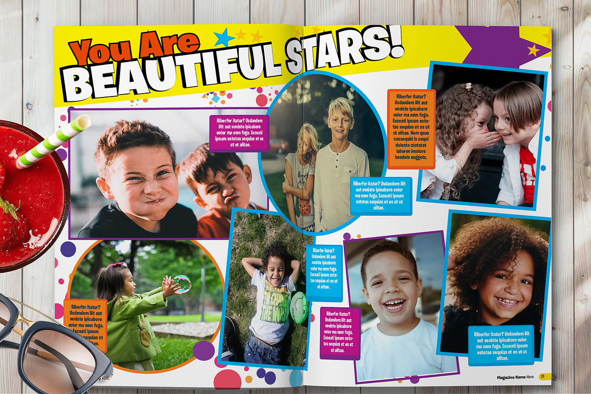 kids magazine template