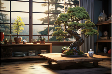 Serene Bonsai art tree room, a Nature Photo by Ylivdesign
